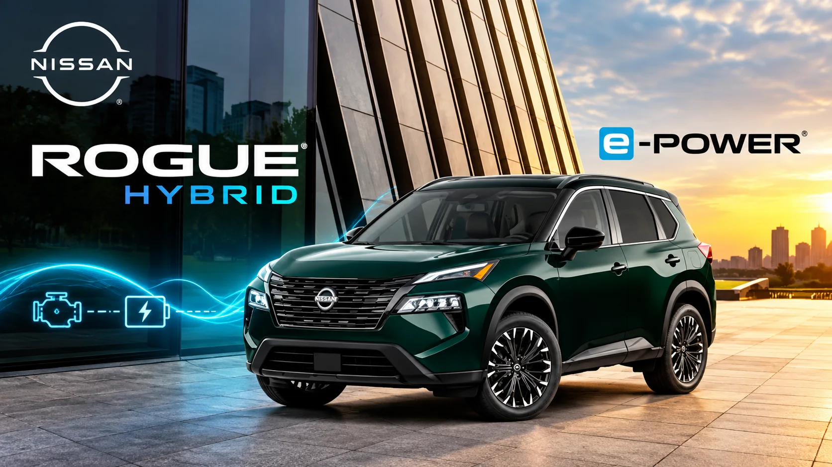 2027 Nissan Rogue Hybrid SUV showcasing Nissan's e-Power hybrid technology